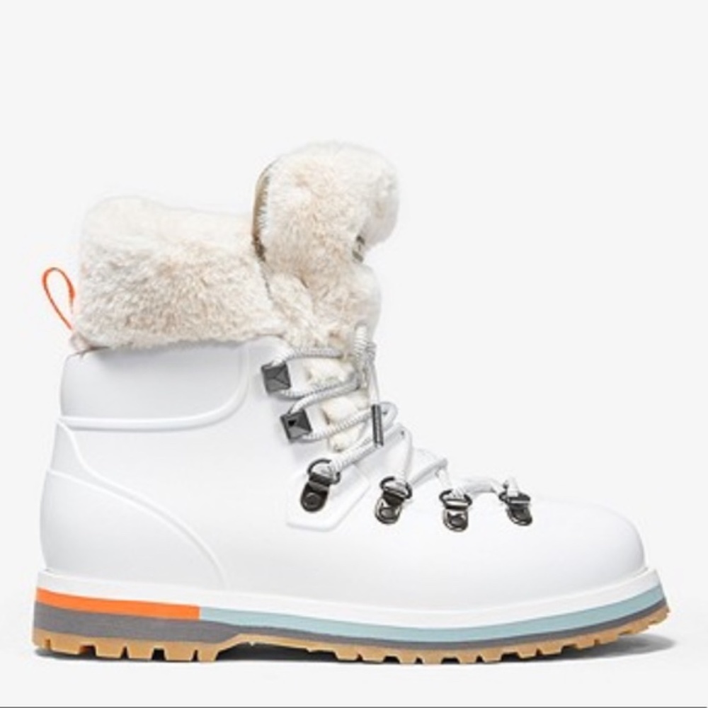 BRAND NEW Michael Kors PVC FAUX FUR Rain Boots - Picture 3 of 7